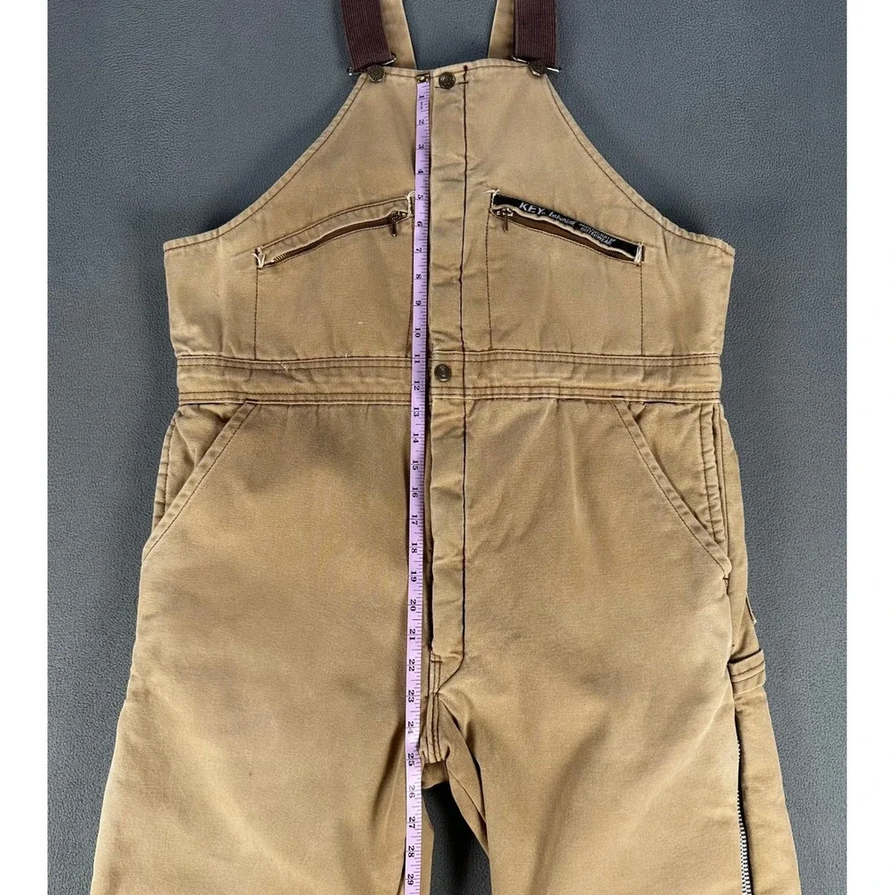 Key Overalls Coverall Large Brown Khaki Canvas Vintage Insulated Red Lining